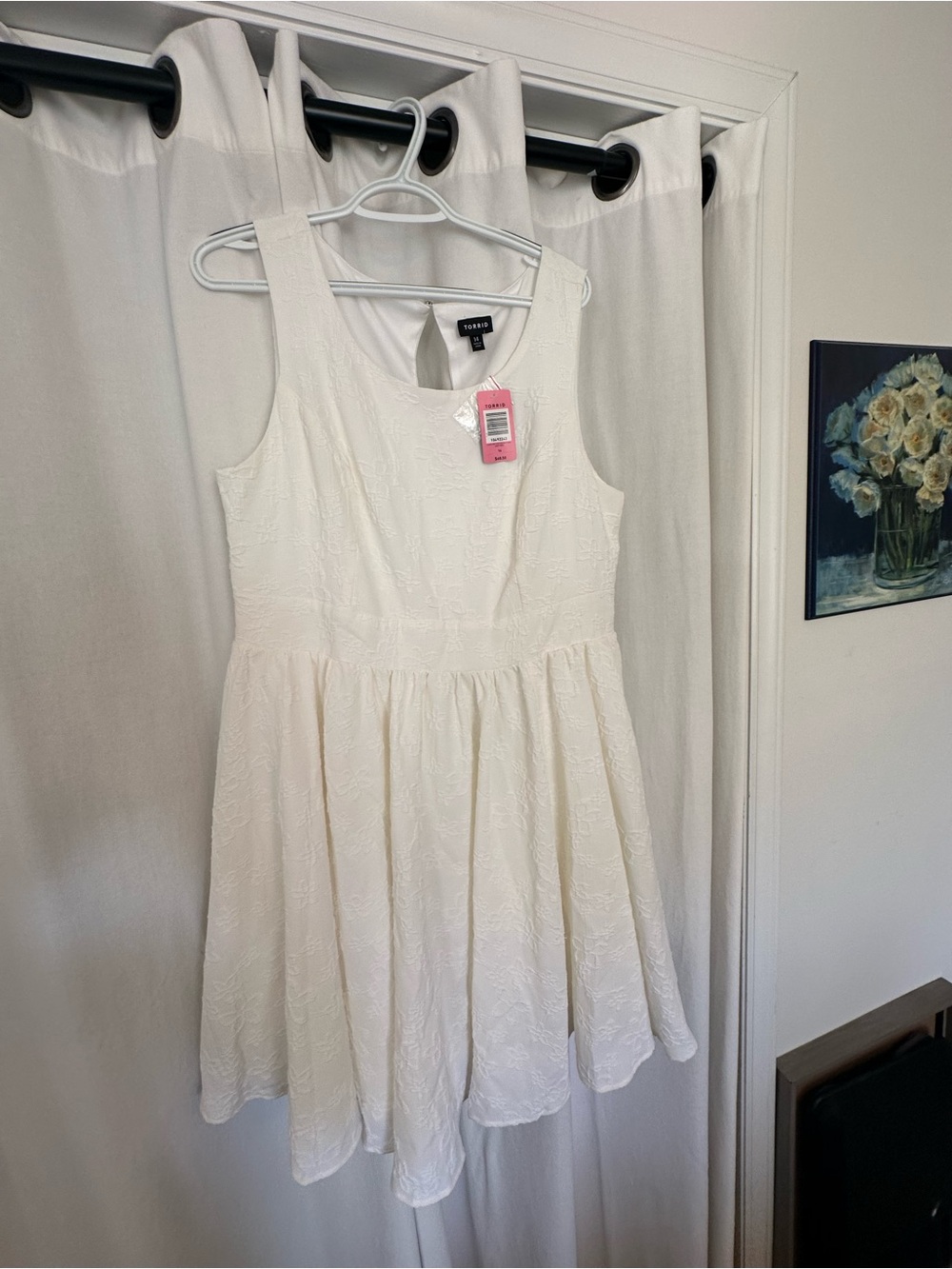 Torrid Ivory Textured Fit & Flare Dress